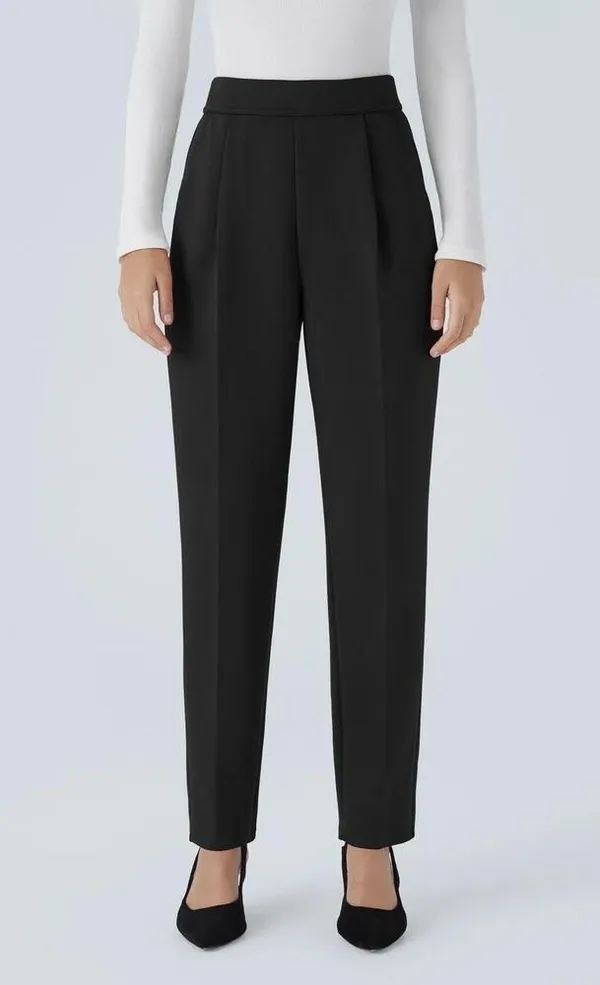 Halara High Waisted Pocket Tapered Work Office Stretch Pants Black Small - Image 7