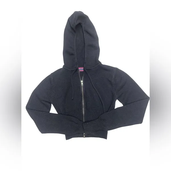 Edikted Desiree Knitted Hooded Cardigan in Navy Blue Women’s Size Small - Image 3