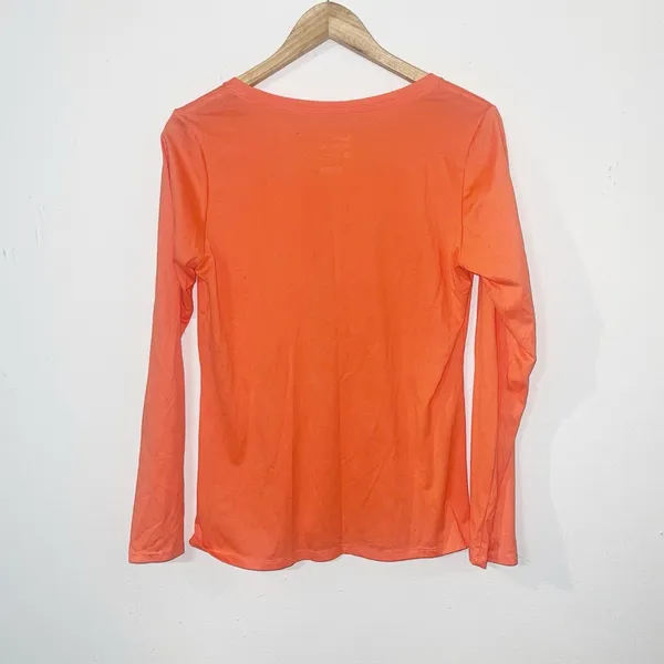 Nike Orange “the Nike tee” athletic cut Dri-fit long sleeve v neck tee - Image 8