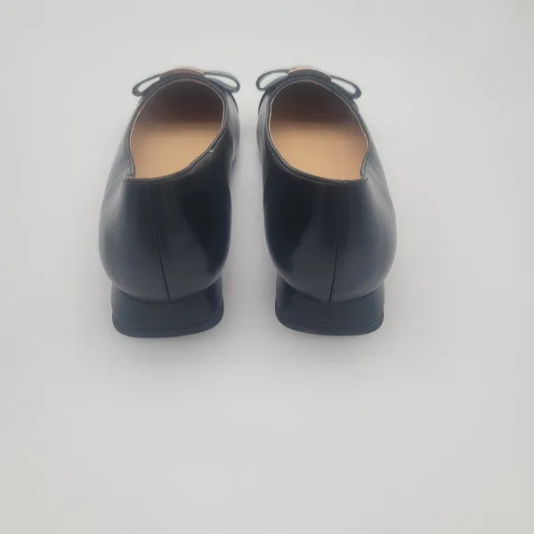 C.Paravano Flats Women Shoes US 7.5 EUR 38 Black Square Toe Metal Buckles Ballet - Image 10