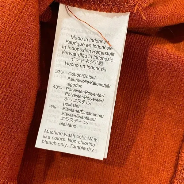 Madewell Rust Orange Textured Ruffle Sleeve Blouse Size Large - Image 8