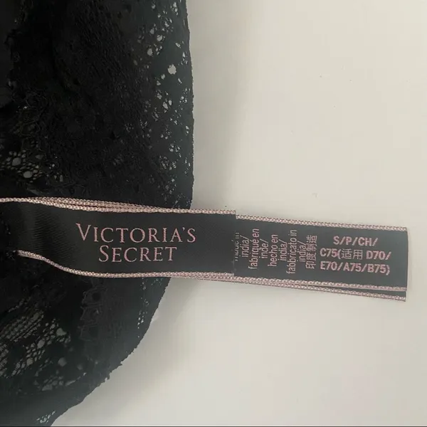 Victoria's Secret VS Black Lace Floral Bralette T Back Razorback Small - Image 3