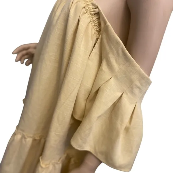 NWT Macaw Flutter sleeve Yellow Bohemian‎ mini dress Size M - Image 10