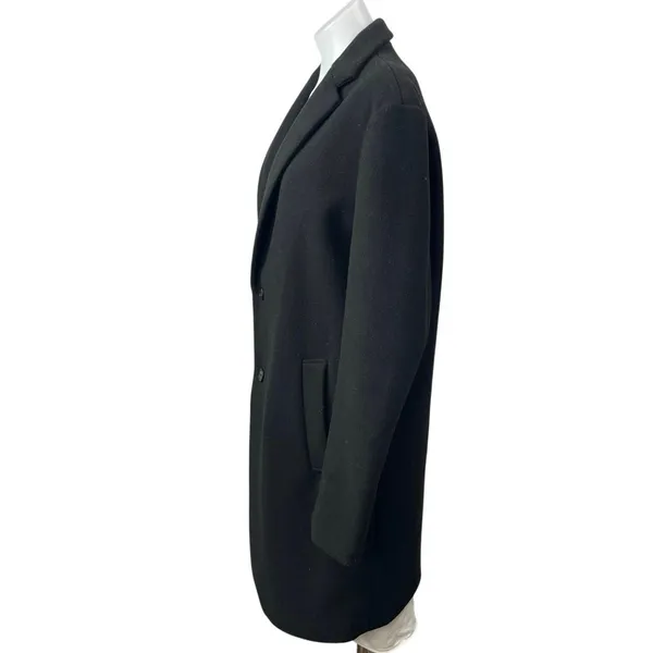 Zara Women's Black Long Sleeve Collared Longline 4 Way Trench Coat Jacket Size M - Image 3