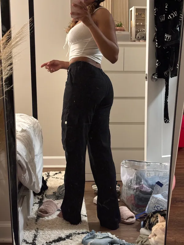 Forever 21 cargo pants black straight leg size small - Image 2