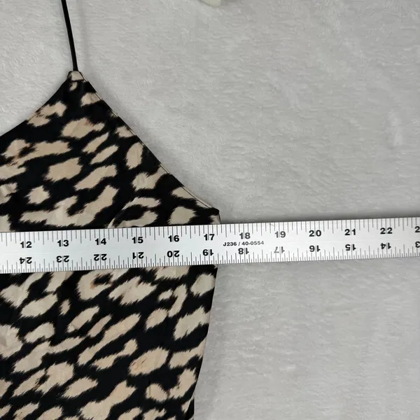Victoria's Secret Leopard Print Satin Cami Tank Top Small Black Beige 406702-NEM - Image 3
