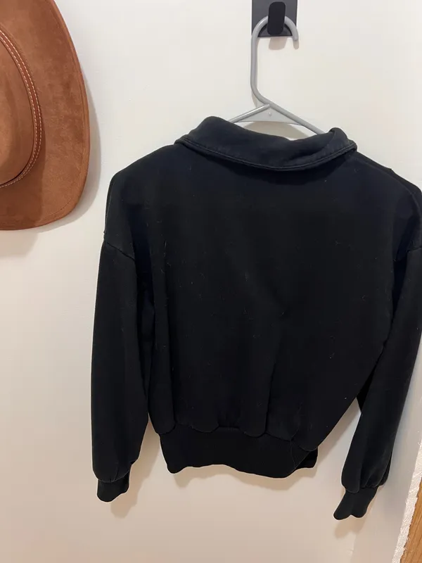 A New Day Black 1/4 Zip Cropped Pullover - Image 5