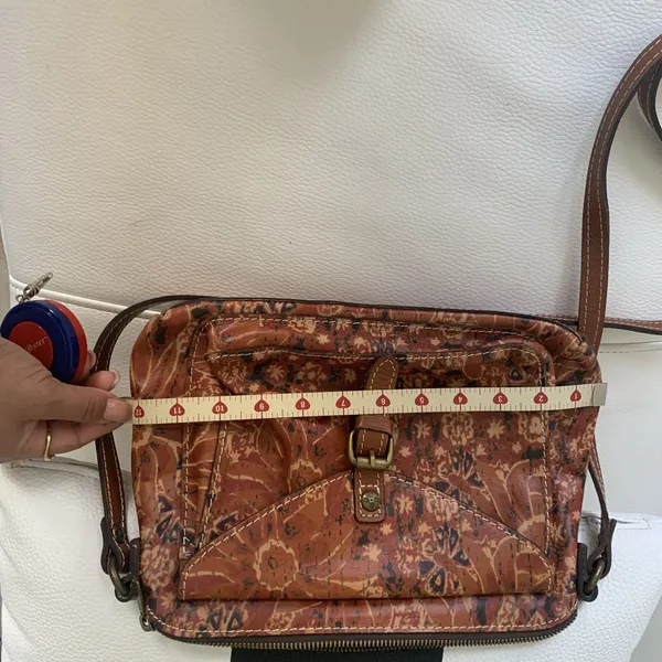 Patricia Nash Leather Crossbody Bag Brown Floral Pattern Adjustable Strap - Image 7