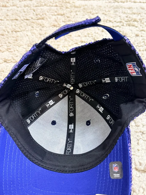 New Era 9FORTY Women’s Indianapolis Colts Blue Sequin Adjustable Baseball Hat - Image 5