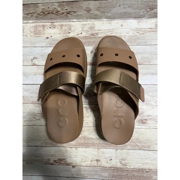 Crocs Soho Two-Strap Platform Sandals Women's Size 10 Sepia Adjustable Strap - Image 4