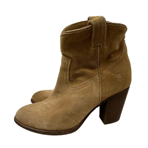 Frye‎ Ilana Beige Suede Leather Western Ankle Boot 7.5 - Image 2