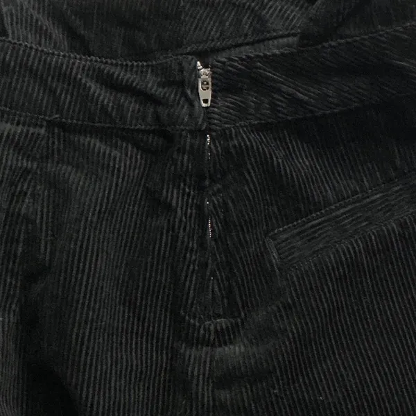 H&M Divided Black Corduroy Overall Dress Women Size 4 - Image 3