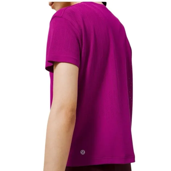 Lululemon Train to Be Short Sleeve *Stripe Rain Stripe Deep Fuschia - Image 7