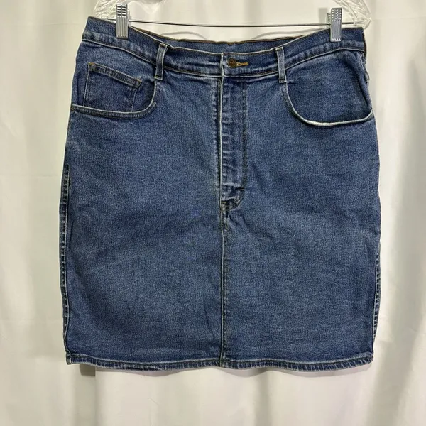 Vintage Y2K Jordache Denim Mini Skirt Blue Jean Skirt Women’s Size 14 Approx - Image 2