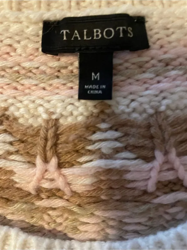 Talbots Cozy Pink Fair Isle Women's Sweater - Image 3
