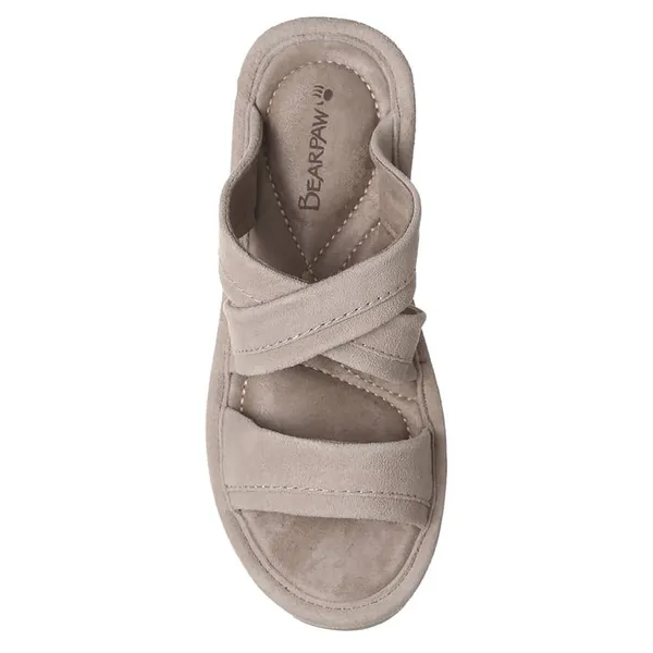 Bearpaw Altitude Platform Slide Sandals Taupe Suede Women’s Size 10 - Image 10