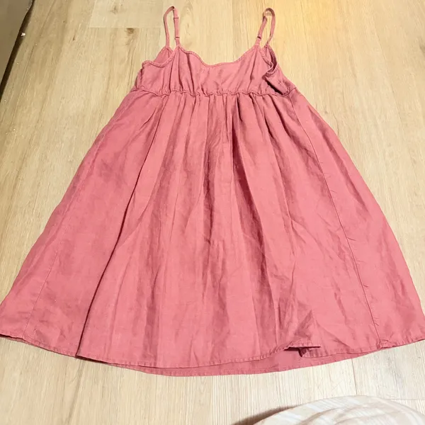 Vintage Y2K Old Navy Linen Button Front Mini Sundress Tunic Dress Size‎ M - Image 2