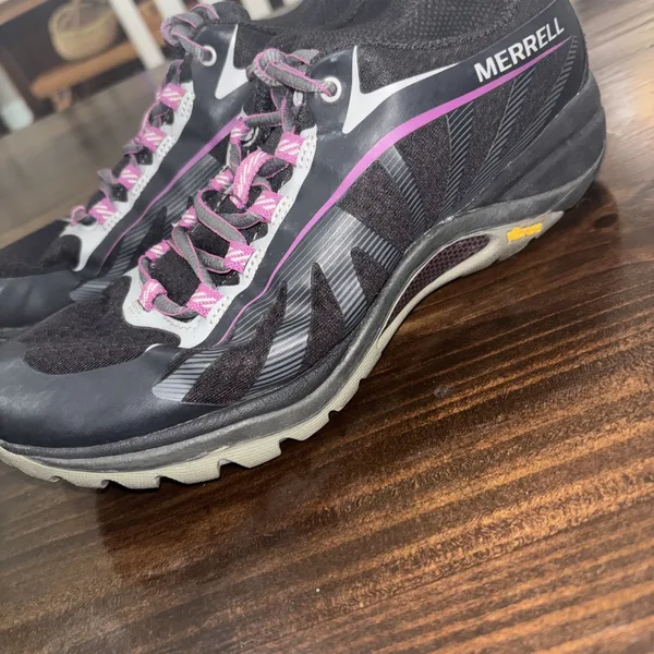 Merrell Siren Edge 3 Sz 7 Black Purple Waterproof Hiking Trail Running Shoes - Image 3
