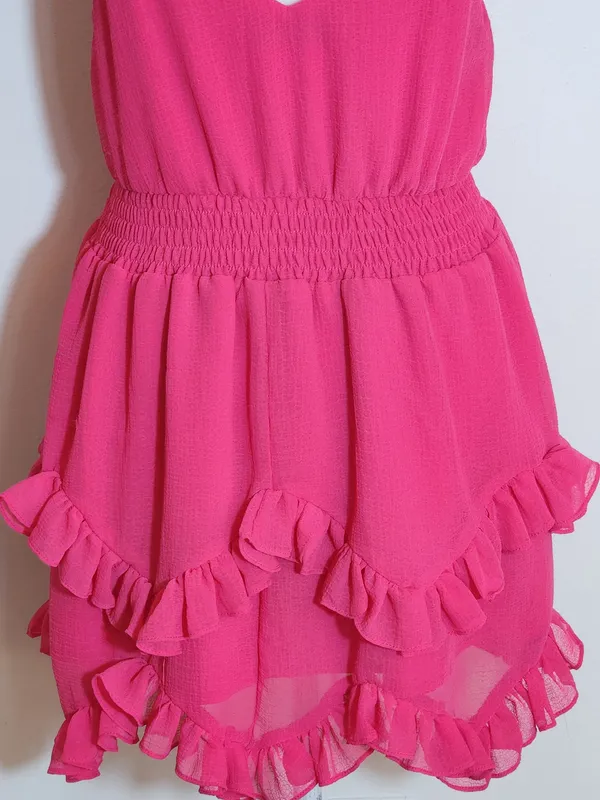 DO+BE Hot Pink Ruffle Mini Dress Size Small Wedding Guest Dress - Image 6