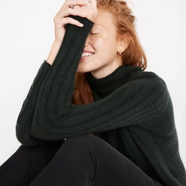 MADEWELL Cozy Evercrest Green Merino Wool Sweater Top - Image 2