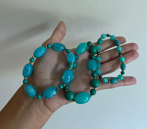 Teal Turquoise Stretch Bracelet Blue - Image 7