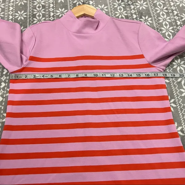 Talbots‎ Calder Striped Knot Mock Neck Long Sleeve Top Small Preppy Feminine - Image 8