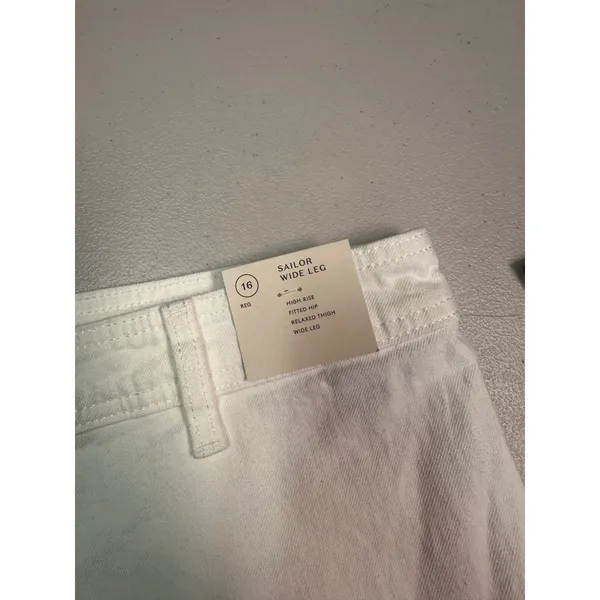 Universal Thread Womens Sailor Wide Leg Pants‎ White High Rise Size 16 NWT - Image 4
