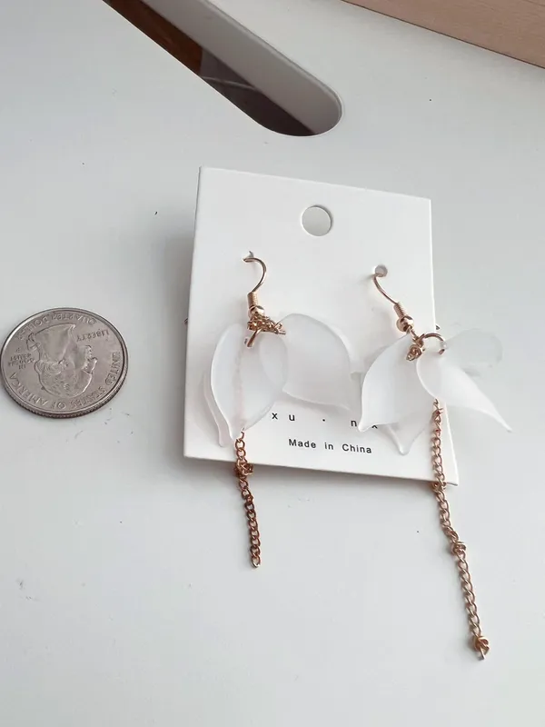 Gold Plated Flower Earrings - Image 3