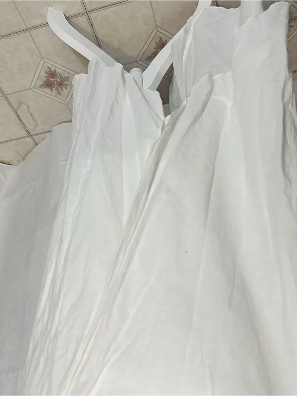 White Maxi Dress with Decorative Dark Knot Straps - Image 4