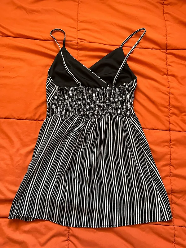 Black and White Striped Romper - Image 2
