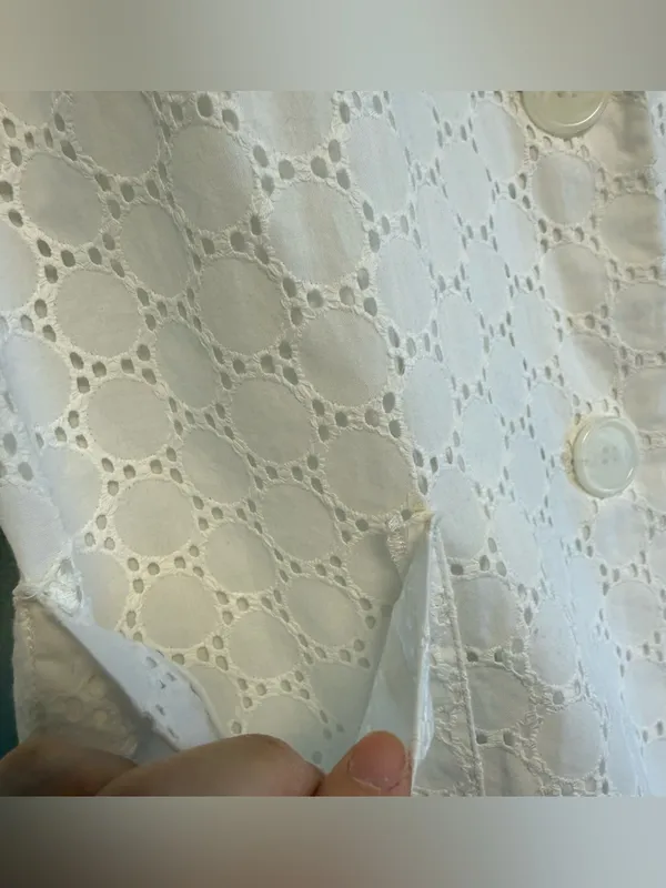 Vintage Pendleton White Cotton Eyelet Blazer Jacket - Image 3