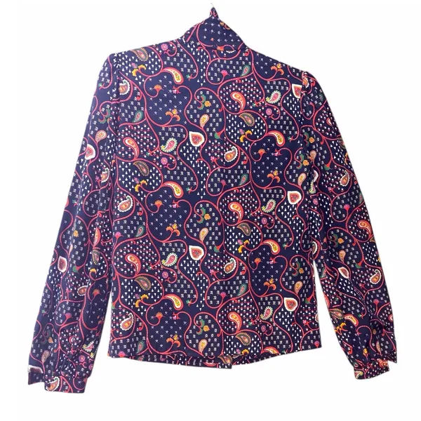 Lorch 70s Long Sleeve Paisley Blouse with Pussybow Necktie - Image 3
