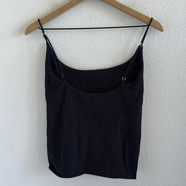 Free People Intimately Navy Stretch Scoop Camisole Top Laser Cut M/L - Image 4