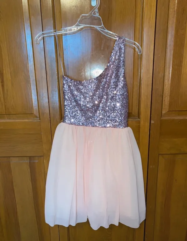 ASOS Dress Blush Pink Sequin Mini Formal Princess Dress US 4 - Image 3