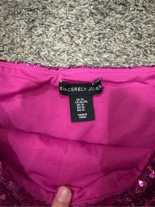 Sincerely Jules Magenta Sequin Mini Skirt - Image 3