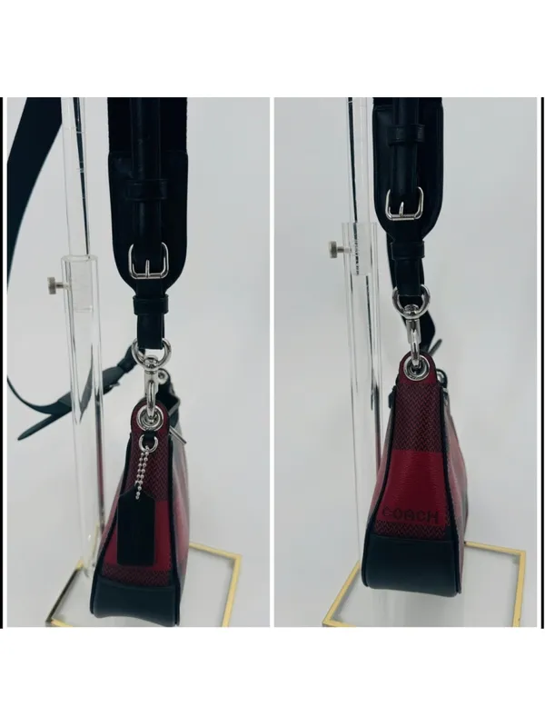 Coach C6818 Jes Crossbody Bag Red Black Buffalo Plaid - Image 3