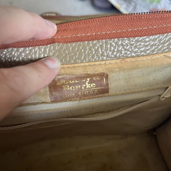 Dooney & Bourke Vintage Small AWL Satchel Taupe Brown - Image 12