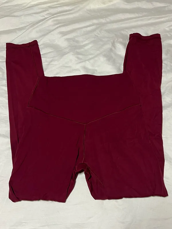 Balletcore Coquette Red Aerie Stretch Leggings Size Medium - Image 2