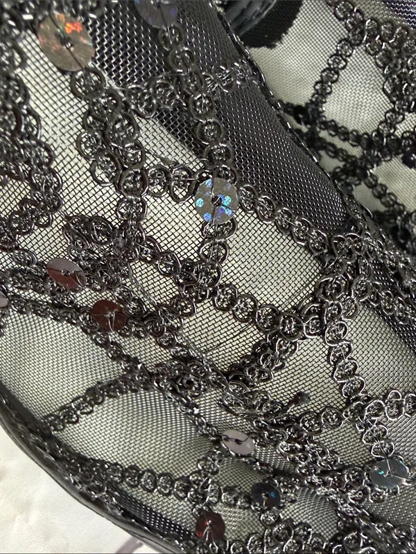 Source Unknown Black Beaded Mesh Slip-On Sneaker - Image 5