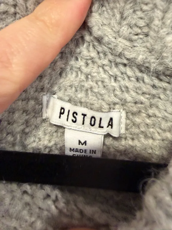 Grey oversized Pistola crewneck‎ sweater - Image 2