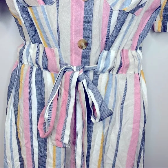 Style Envy Striped Button Down Dress Size M‎ Pink Size M - Image 6