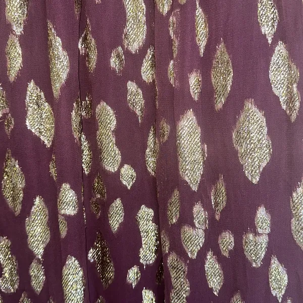 Altar'd State NWOT V Neck Purple Gold Maxi Dress Small - Image 6