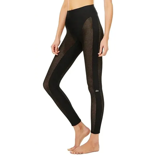 Alo High-Waist Airlift Energize Legging Black Sheer Mesh Cut-Outs Cutouts Tights - Image 6