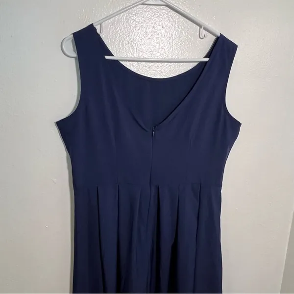 Women's Size XL Sleeveless Fit & Flare Dress Navy Blue Scoop Neck Pleated‎ Skirt - Image 6