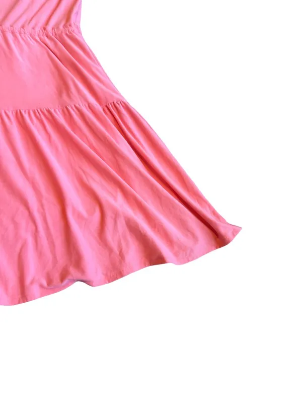 Beyond Yoga Featherweight Out & About Ruffle Mini Tier Dress Coral Size Medium - Image 7