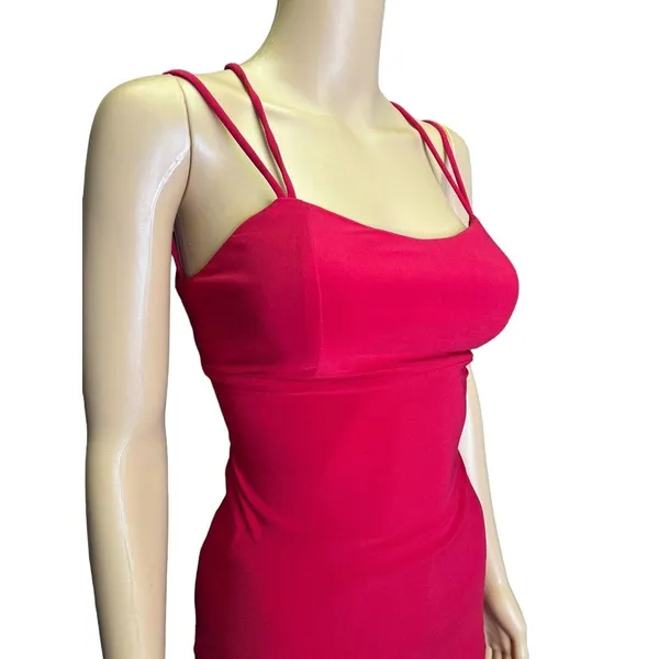 NWD Jump Apparel Red Strappy Back Long Bodycon Formal Gown Size 5/6 - Image 4