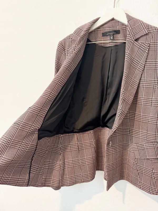 White House Black Market Plaid Signature Blazer Plus Size 14 Academia Corporate - Image 4