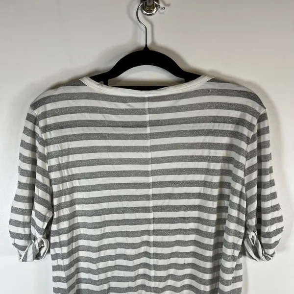 Victorias Secret Supermodel Essentials Striped Silver‎ Metallic Logo Top Medium - Image 8