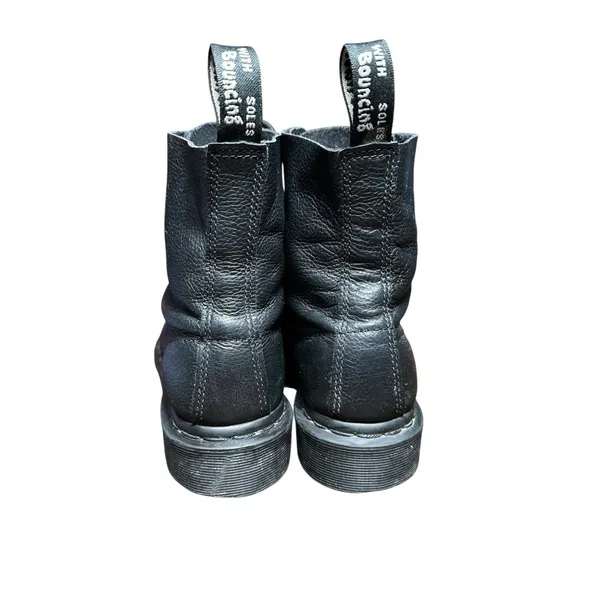 Dr. Martens Black Mono Lace Up Boots Sz 7 Virginia Leather 24479 Women's #S111-3 - Image 3