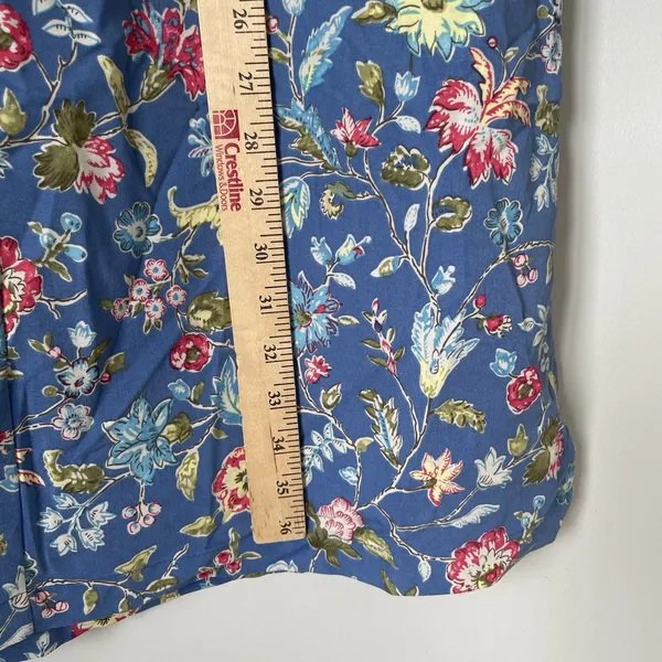 Crazy Horse Vintage Floral Print Maxi Skirt Lightweight Boho Whimsy Blue Size 14 - Image 11